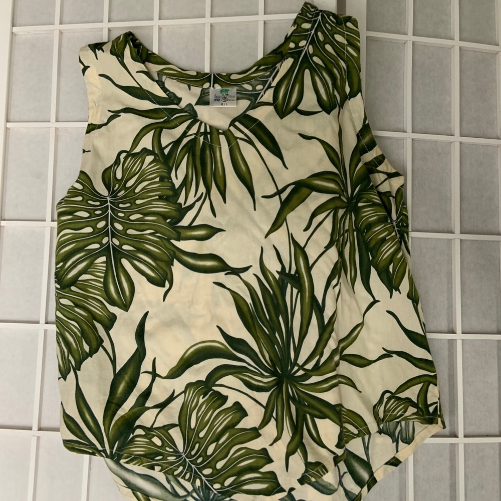 Sleeveless floral blouse